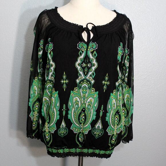 INC International Concepts Boho Top Size Medium - Picture 1 of 8